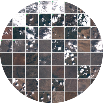 Labeling screen in Distil used for manual identification of clouds within a dataset.